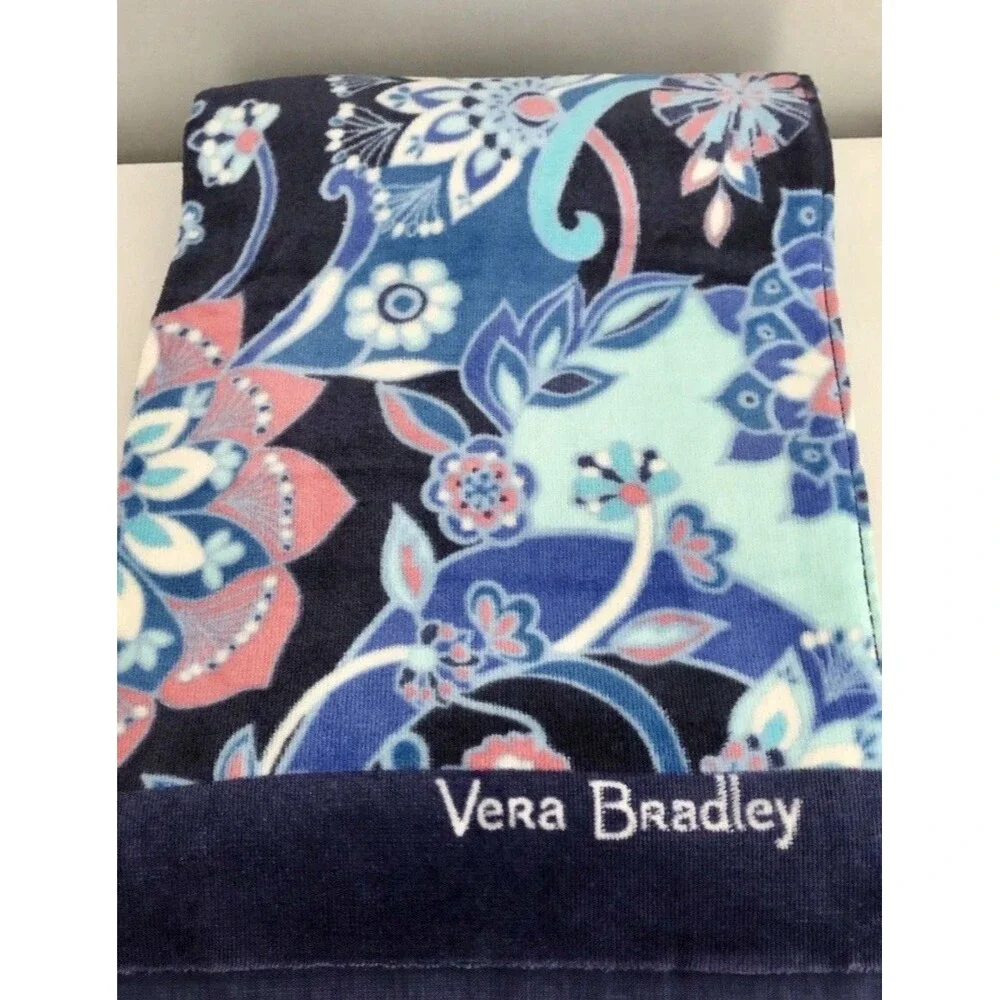 Vera Bradley Beach Towel Lotus Flower Floral Print NEW WITH TAGS Oversized